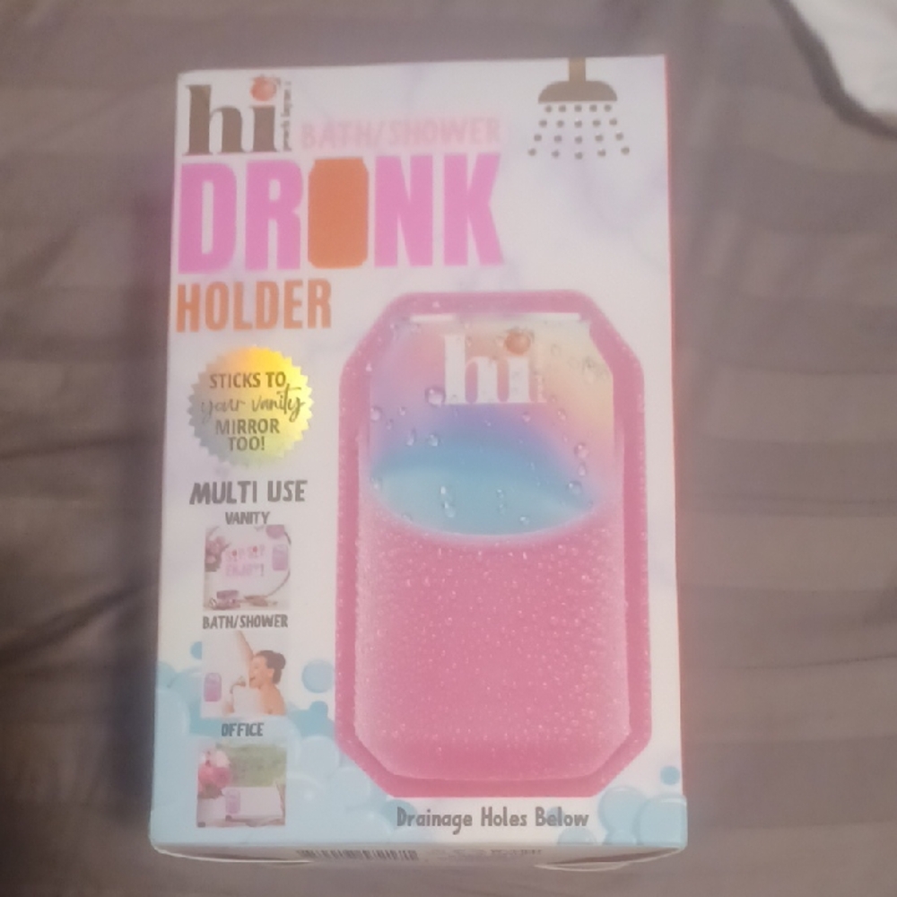 Pink Bath/Shower Drink Holder